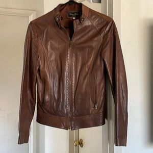 brown vera pelle italian leather jacket
